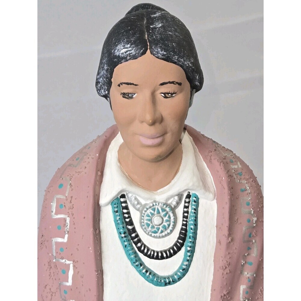 Navajo Sand Art Painted Figure Yei Woman Healer South Western Artist Signed - Picture 5 of 11